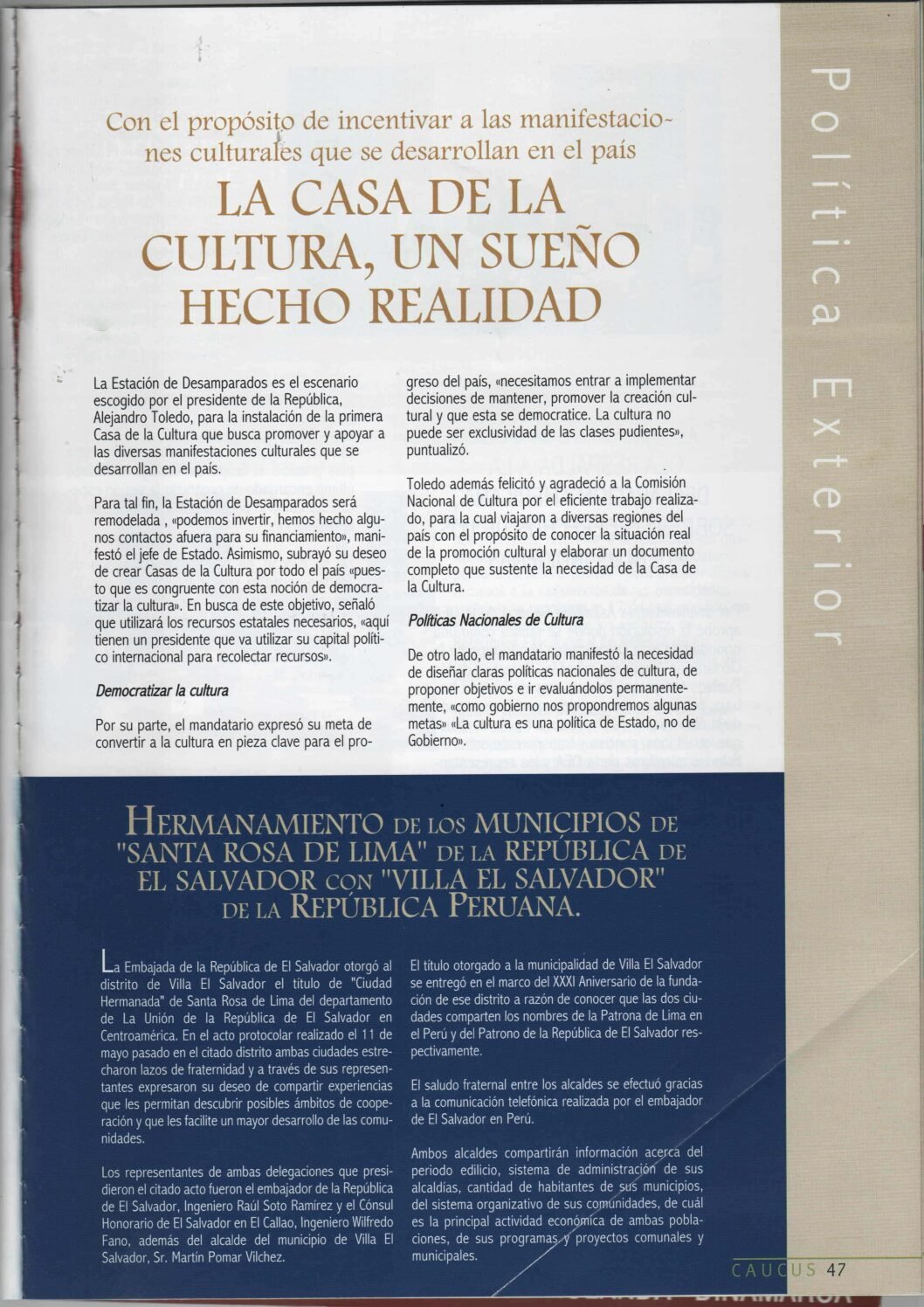 Portada de Caucus N.° 7 · 2002